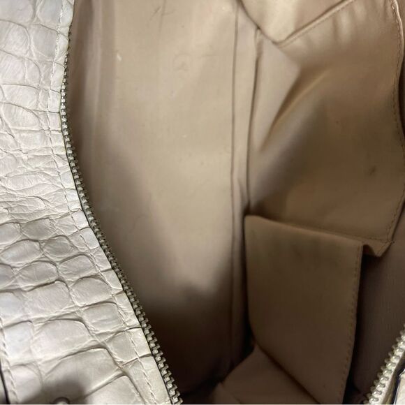 Coach Bleeker beige Croc Embossed Satchel Handbag 30449 - Picture 10 of 16
